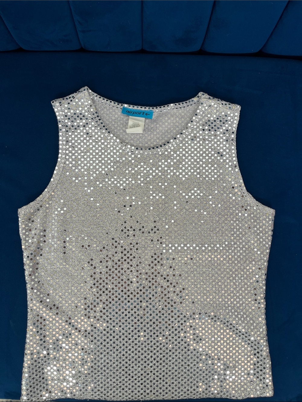 Silver Sequin Tank Top by Airport